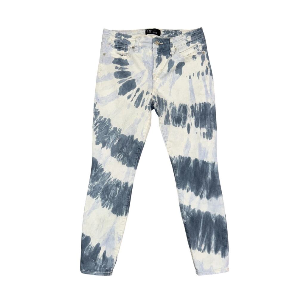 Gap Jeans Womens 10/30R Blue Leggings Skimmer Tie Dye Ankle Stretch NWT